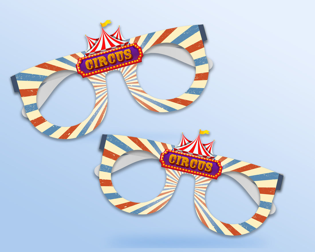 PSI Circus theme Birthday Party glasses