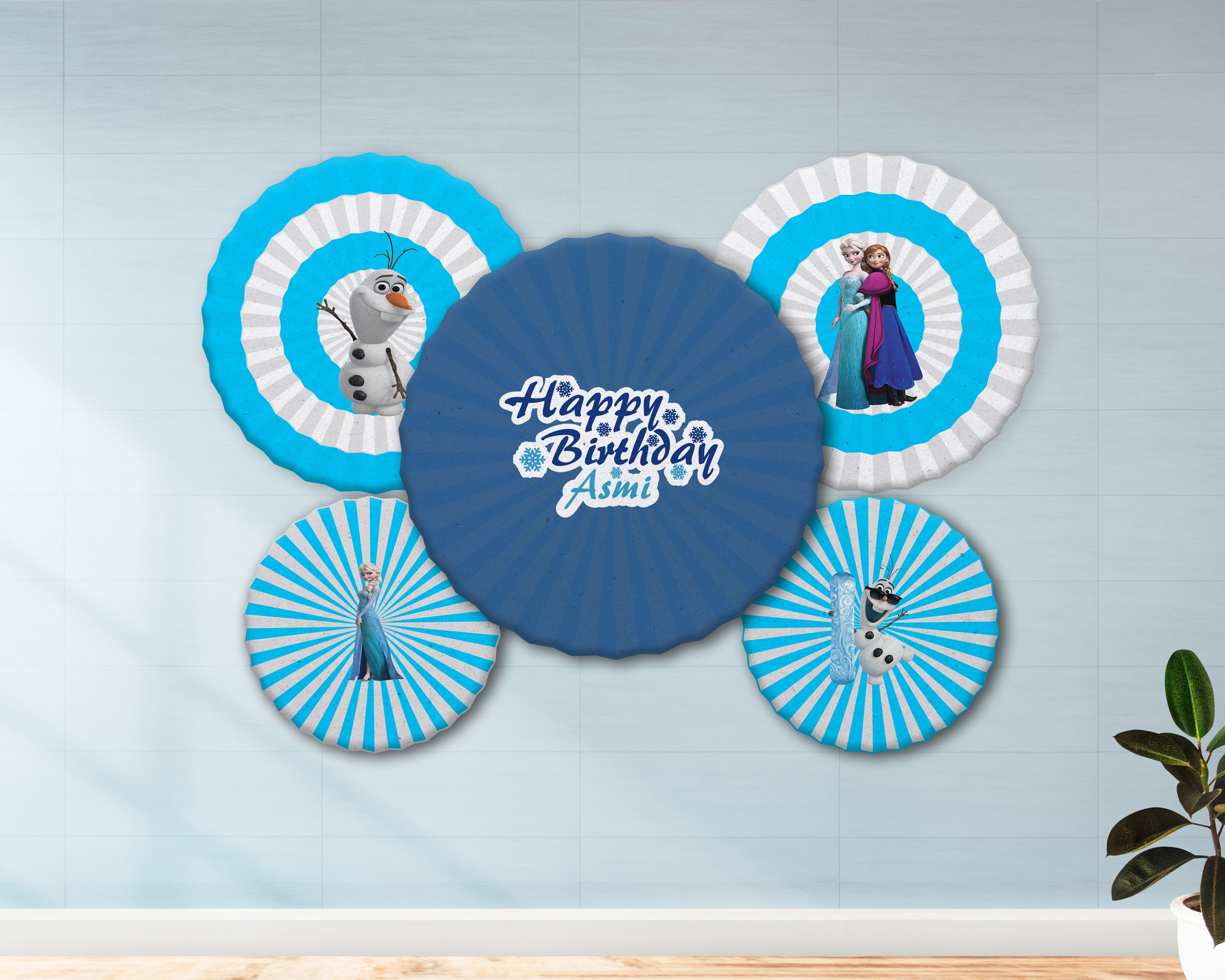 Frozen Theme Paper Fan
