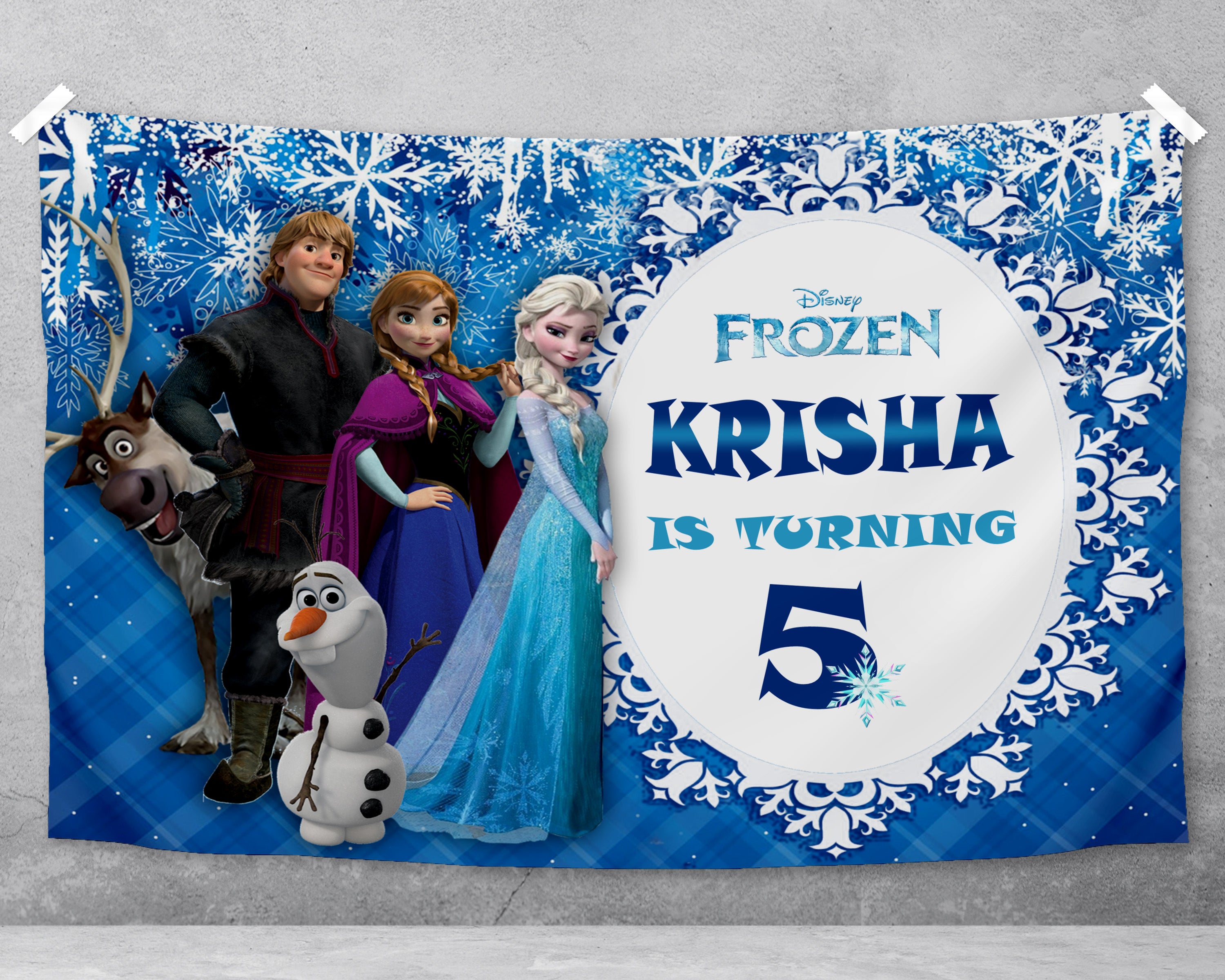 PSI Frozen Theme Personalized Backdrop
