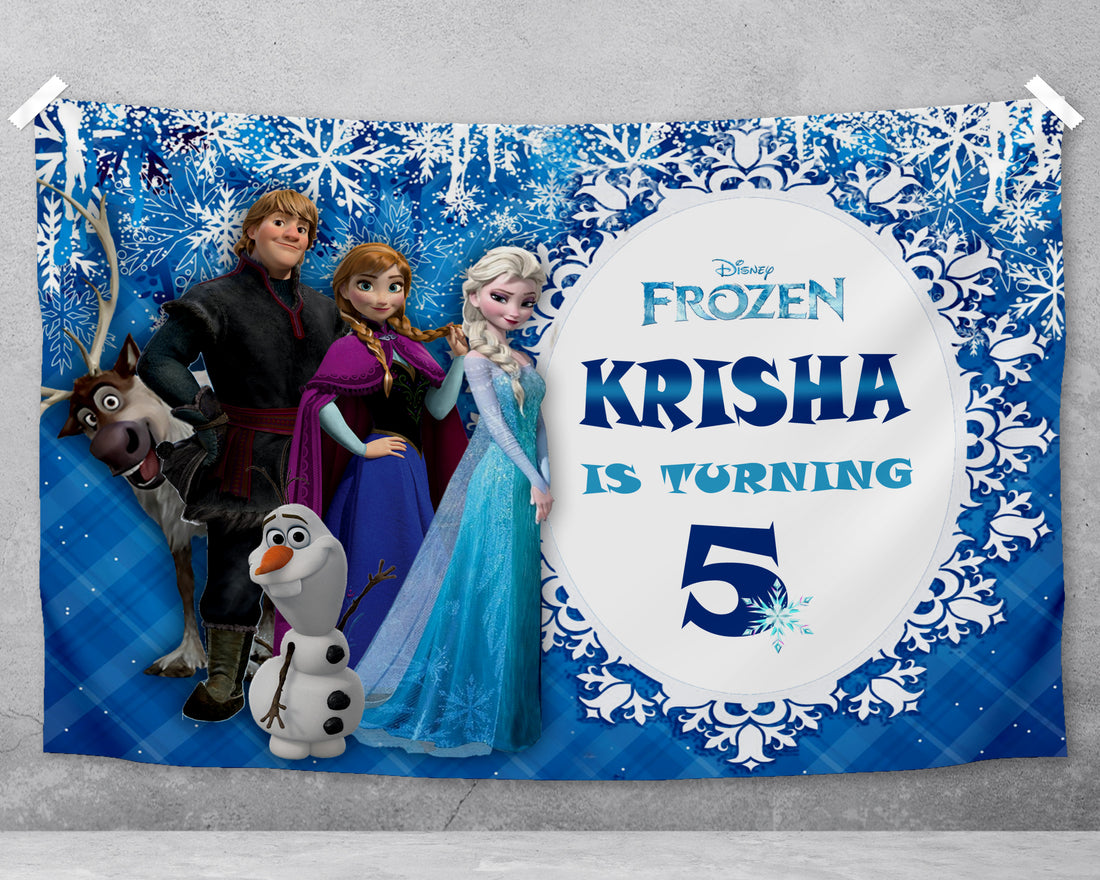 Frozen Theme Personalized Backdrop
