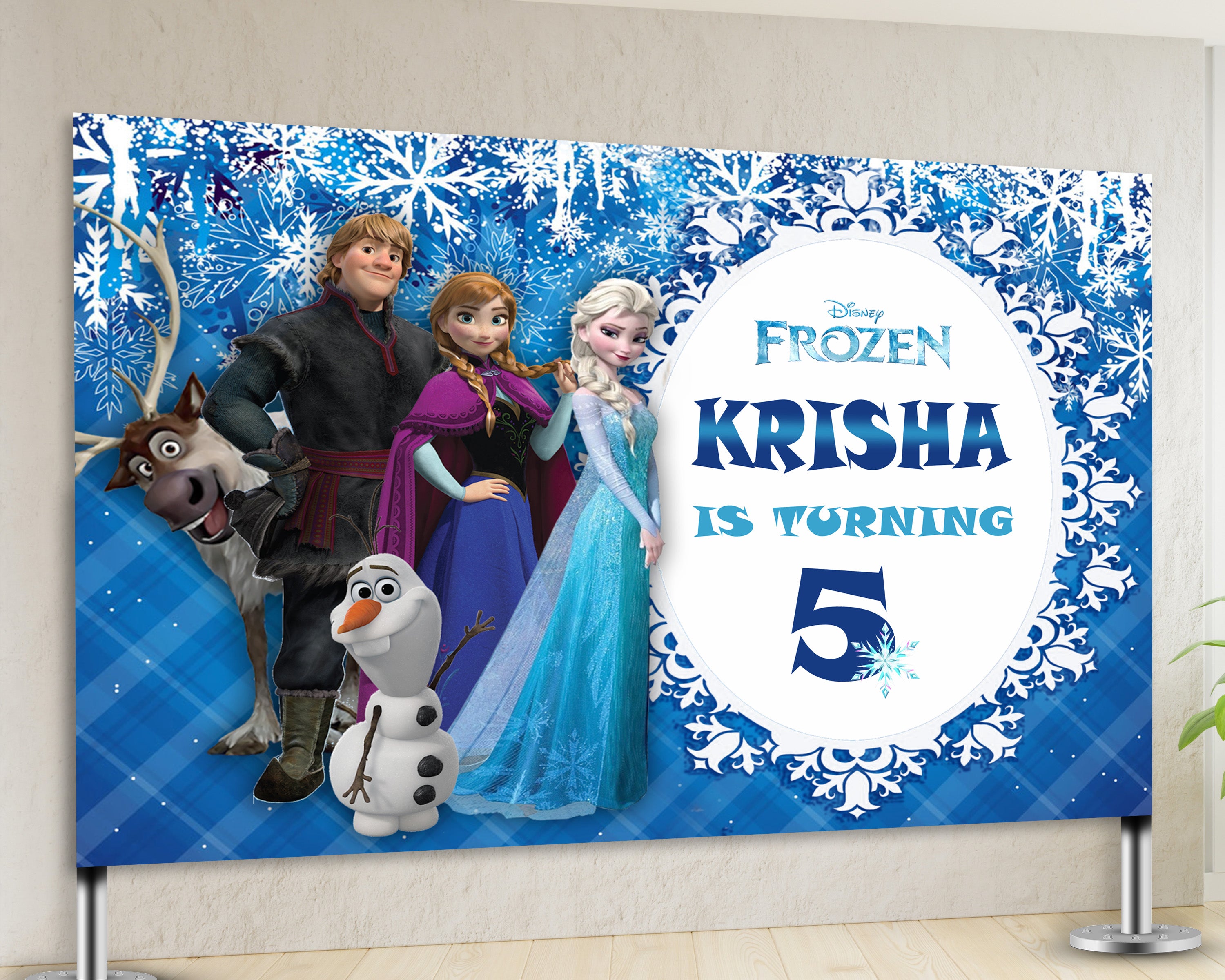 PSI Frozen Theme Personalized Backdrop