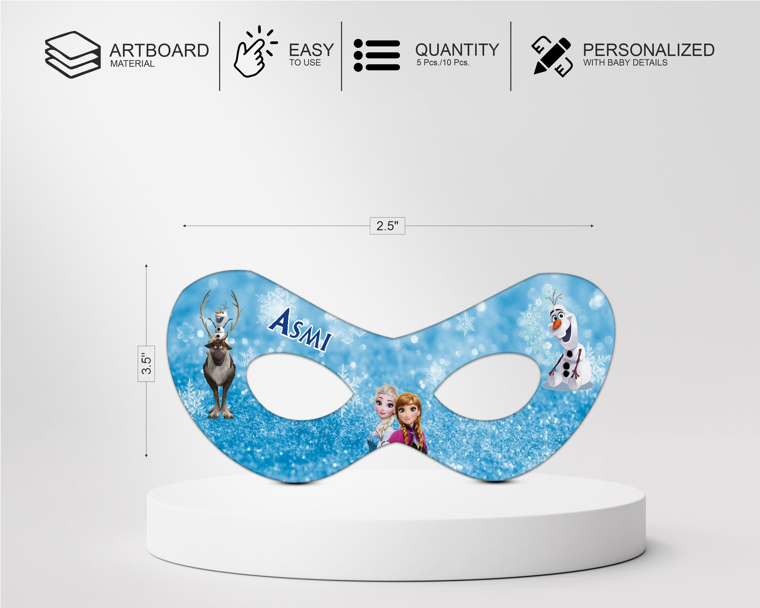 PSI Frozen Theme Personalized Eye Mask