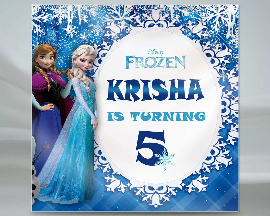 Frozen Theme Personalized Square Backdrop