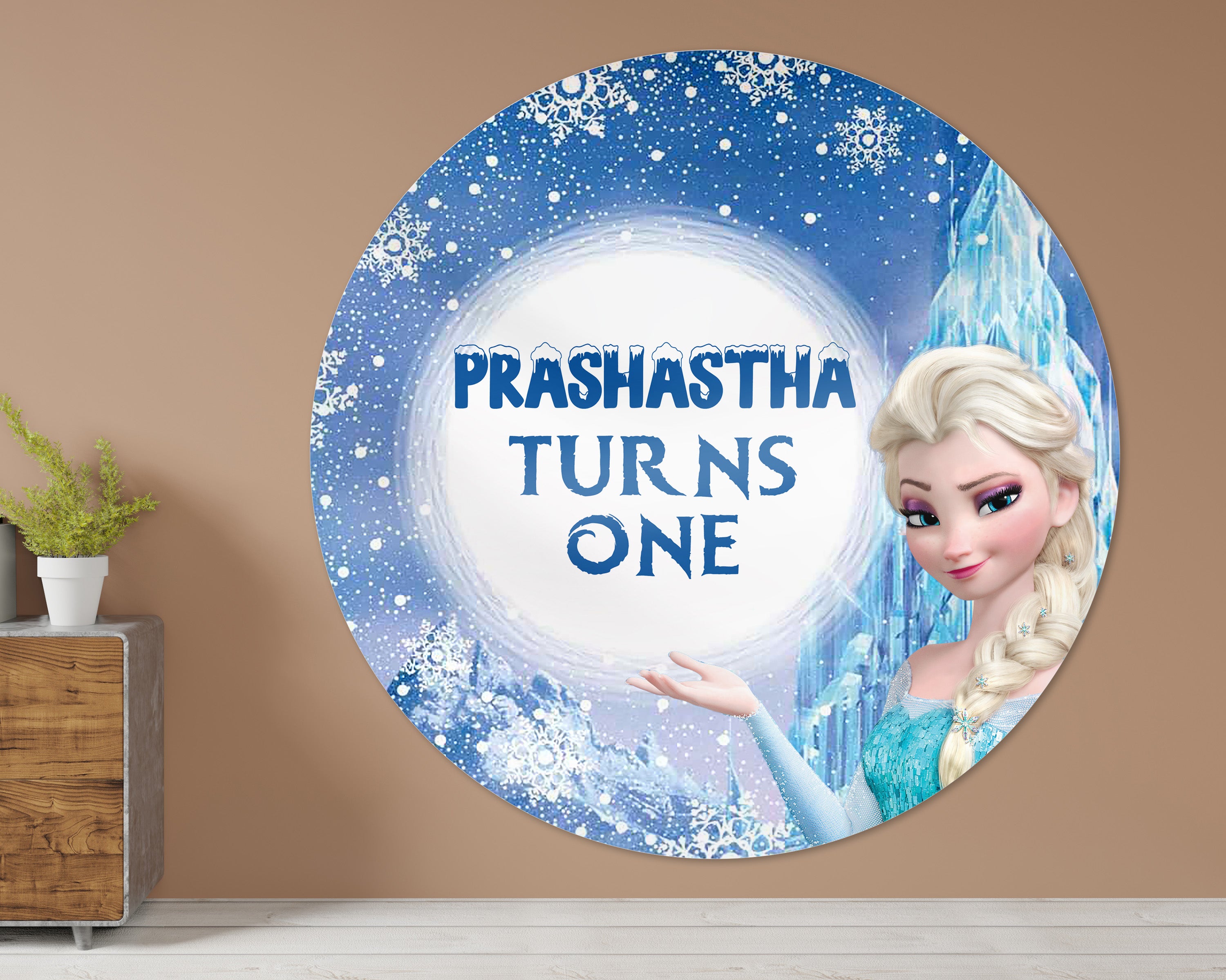 Frozen Theme Round Backdrop