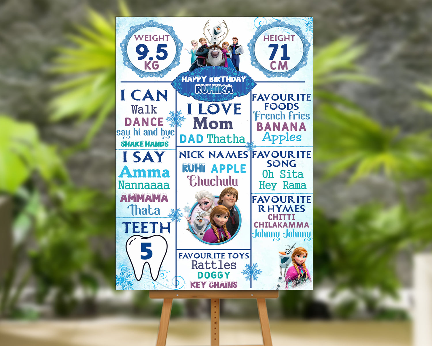 Frozen Theme White Customized Chalkboard