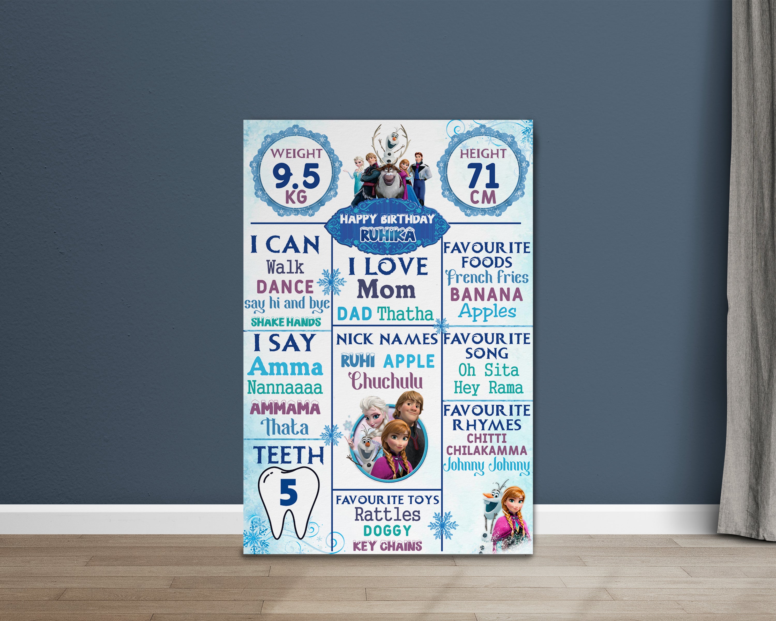 Frozen Theme White Customized Chalkboard