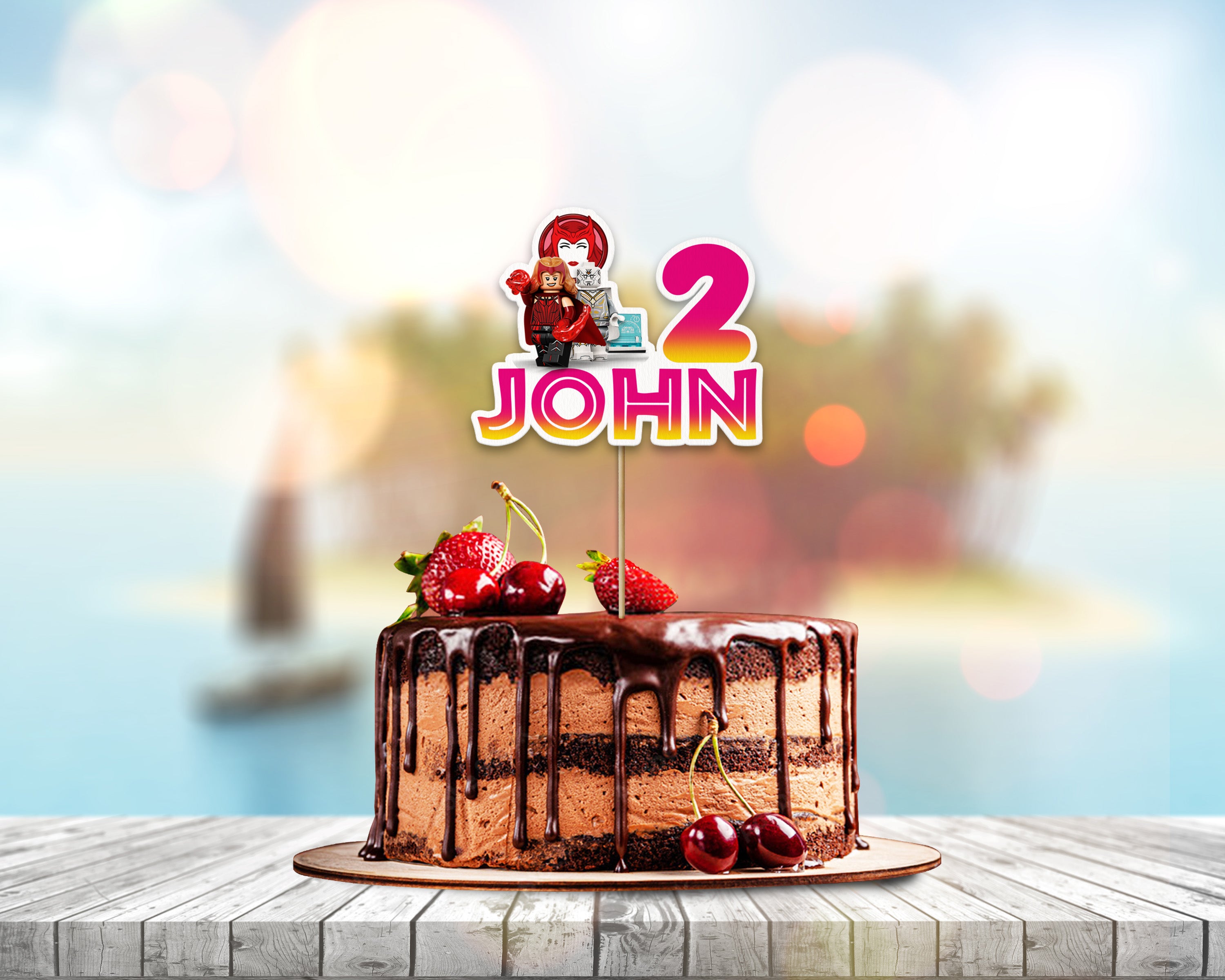 Lego Theme Customized  Cake Topper