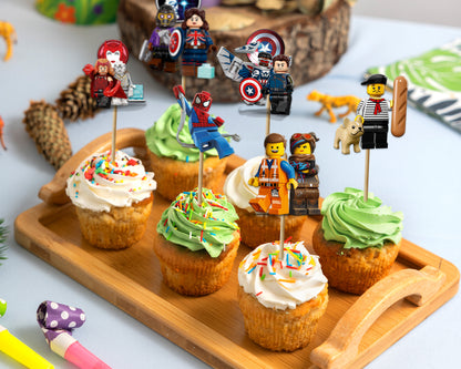 LegoTheme Customized Cup Cake Topper