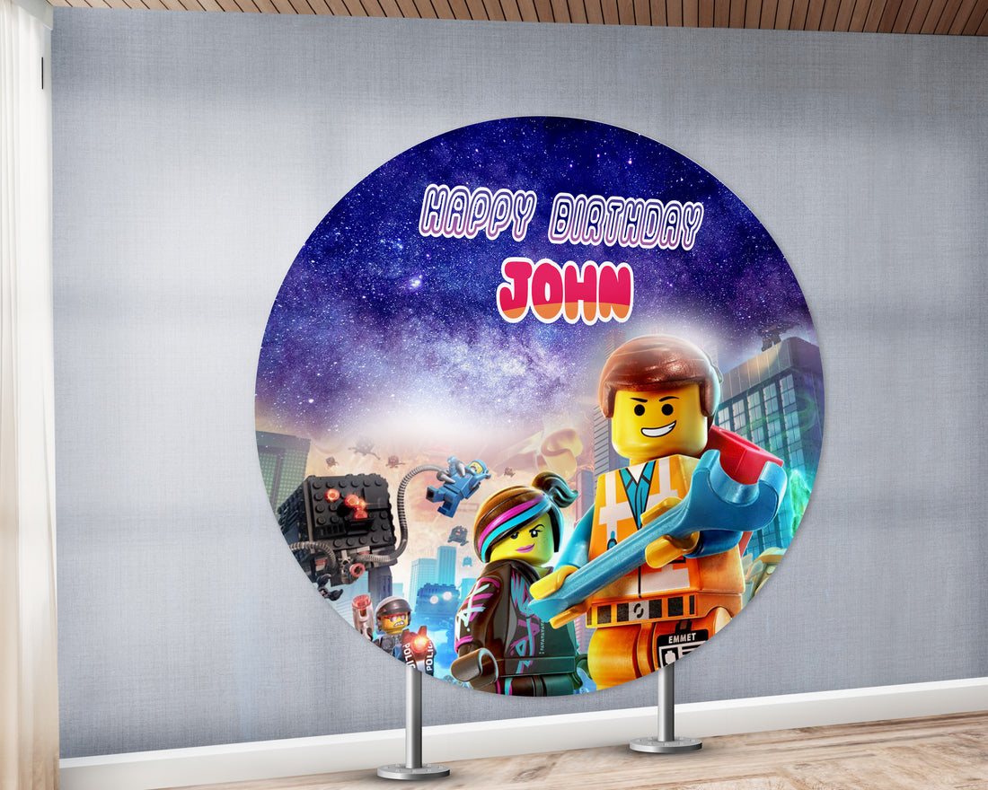 PSI Lego Theme Customized Round Backdrop