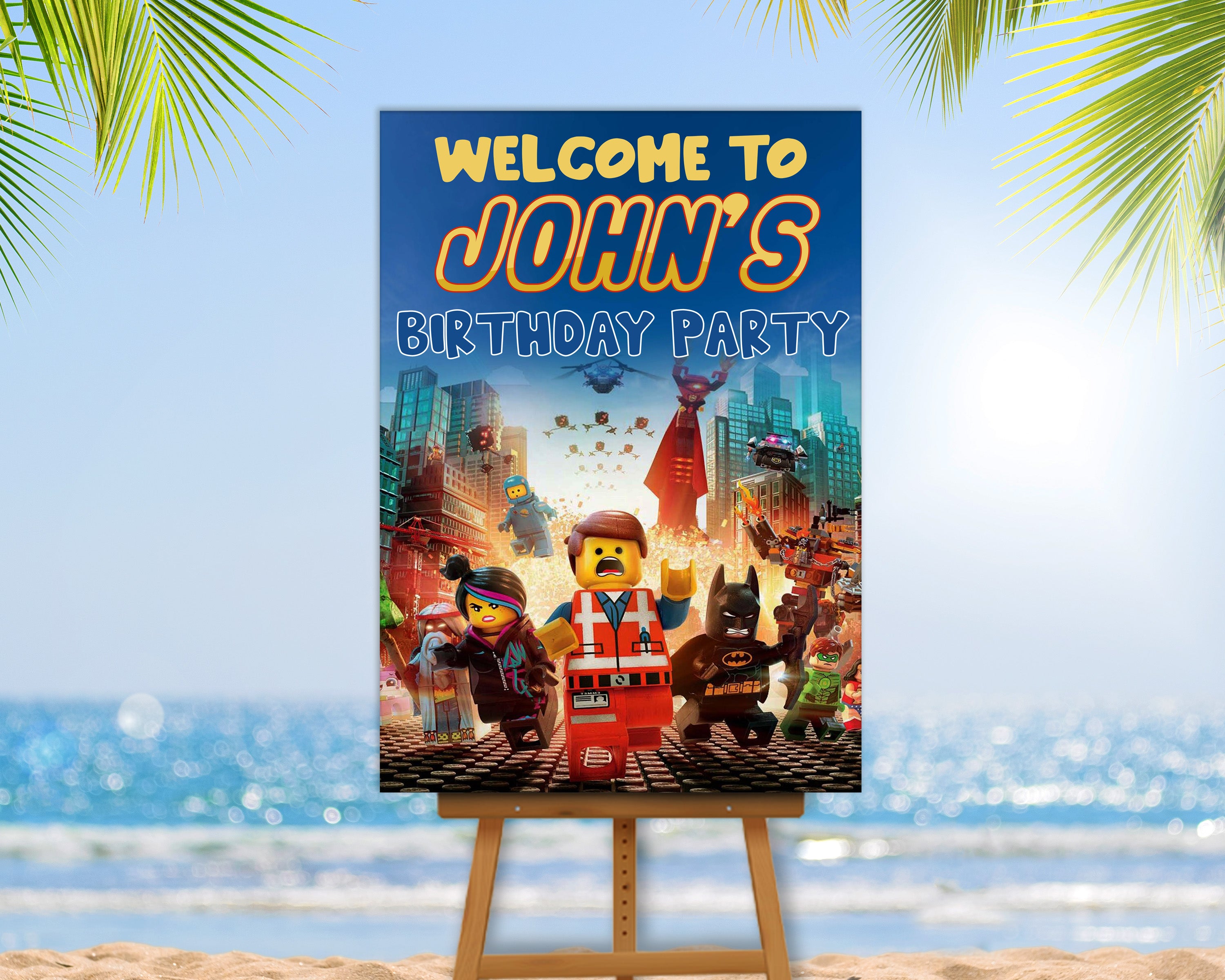 Lego Theme Customized Welcome Board