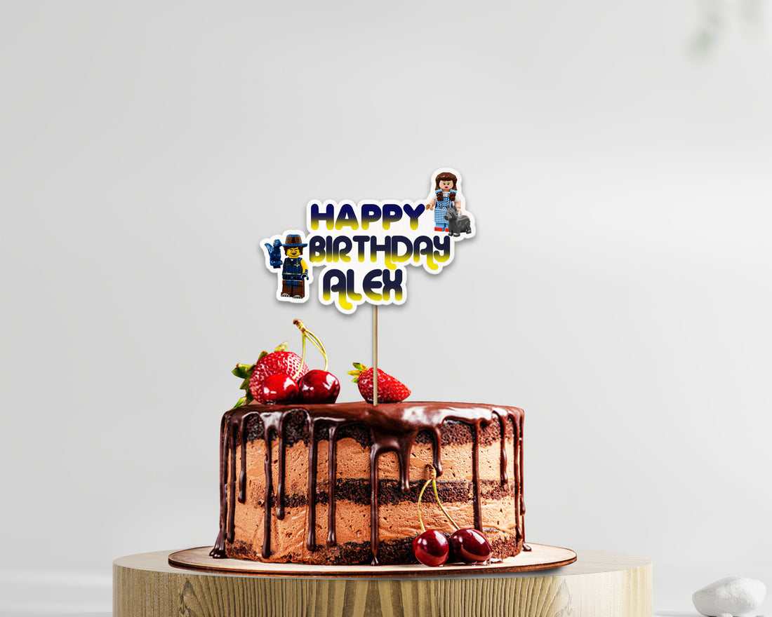 Lego Theme Personalized Cake Topper