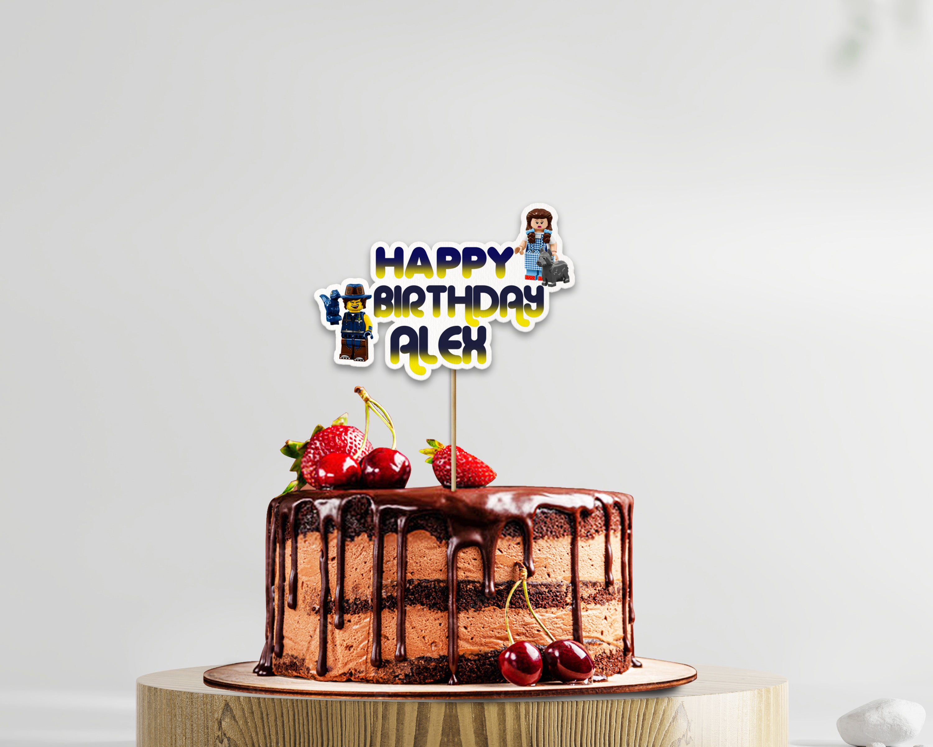 Lego Theme  Personalized Cake Topper