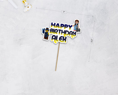 Lego Theme  Personalized Cake Topper