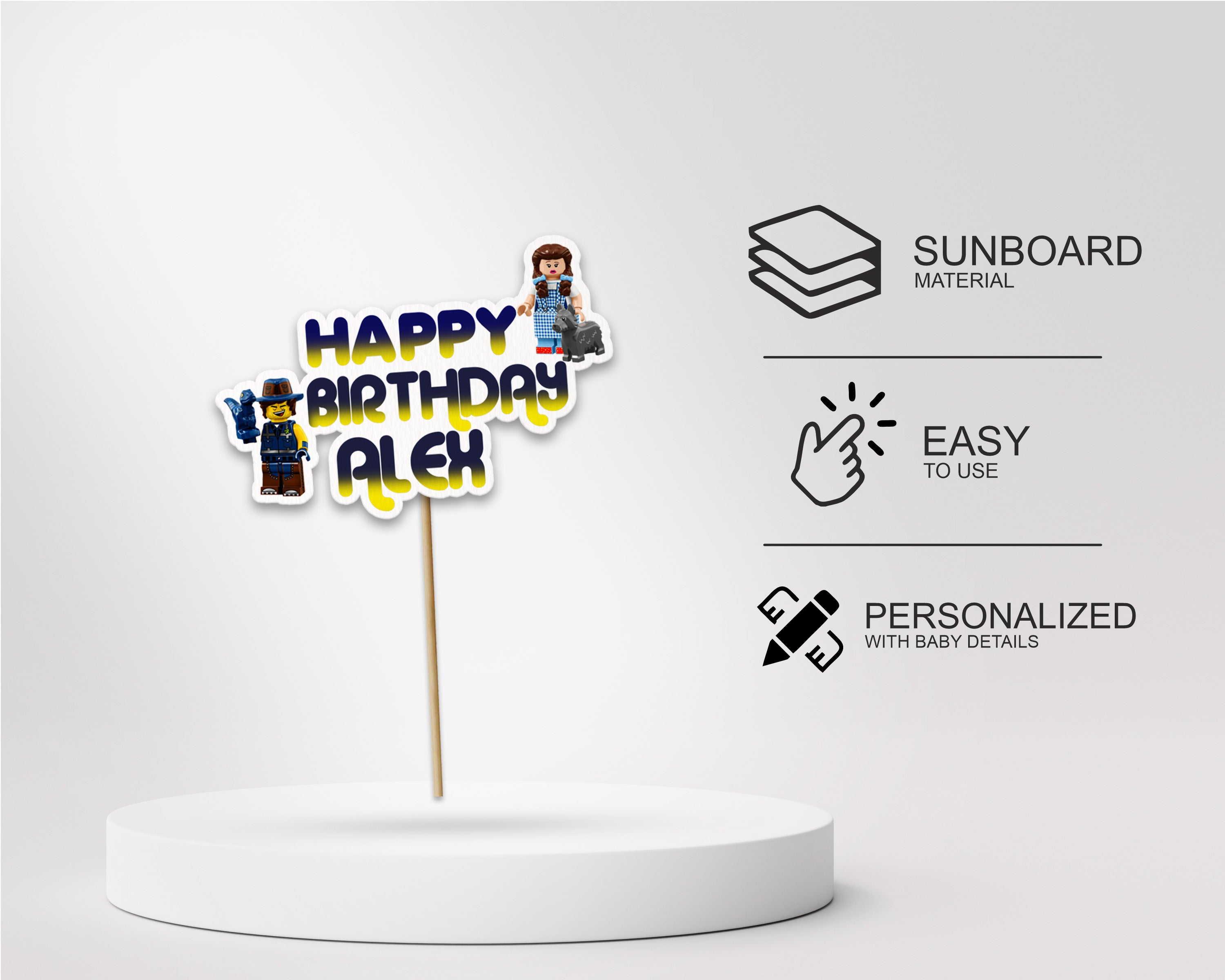 Lego Theme  Personalized Cake Topper