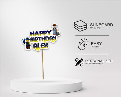 Lego Theme  Personalized Cake Topper