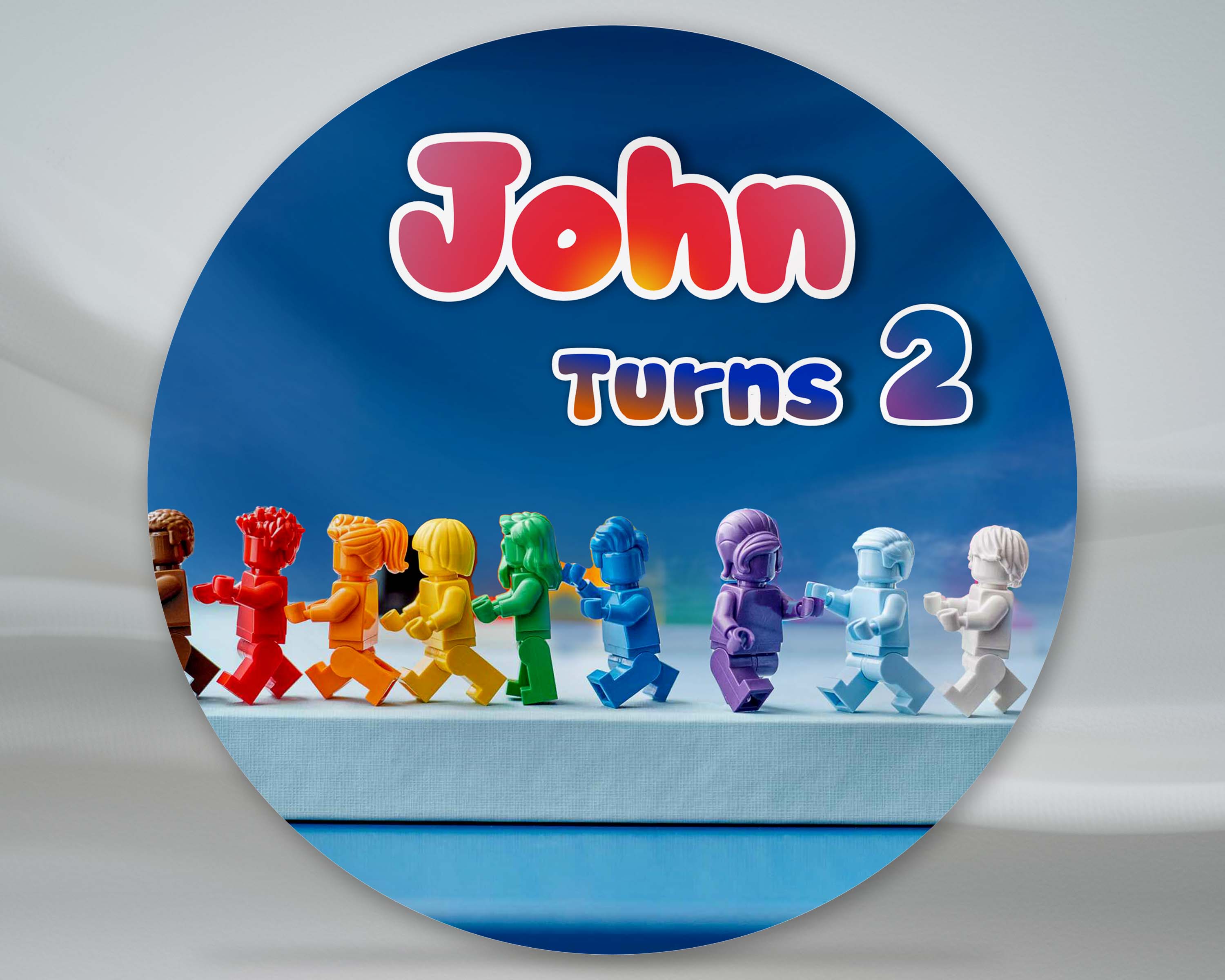 Lego Theme Personalized Round Backdrop