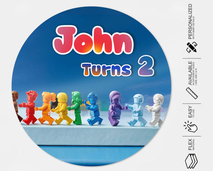 Lego Theme Personalized Round Backdrop