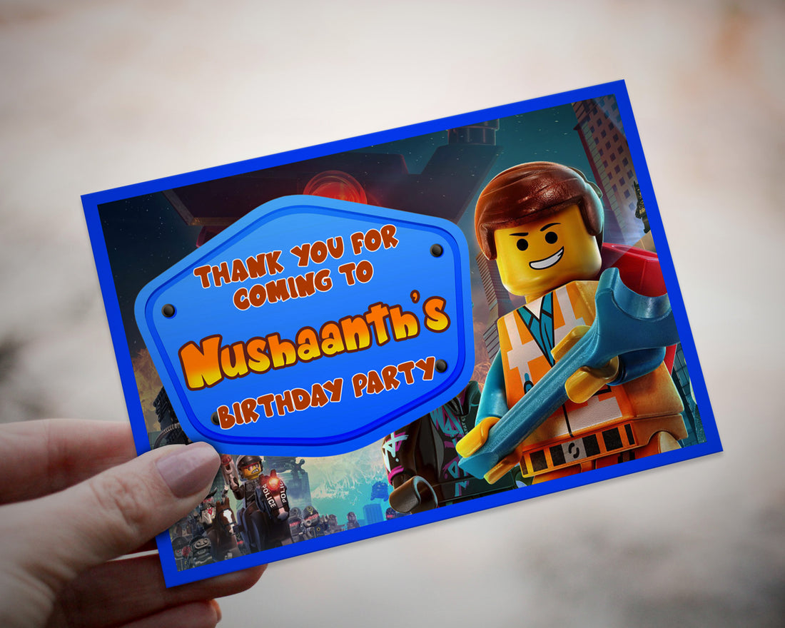 Lego Theme Thank You Card