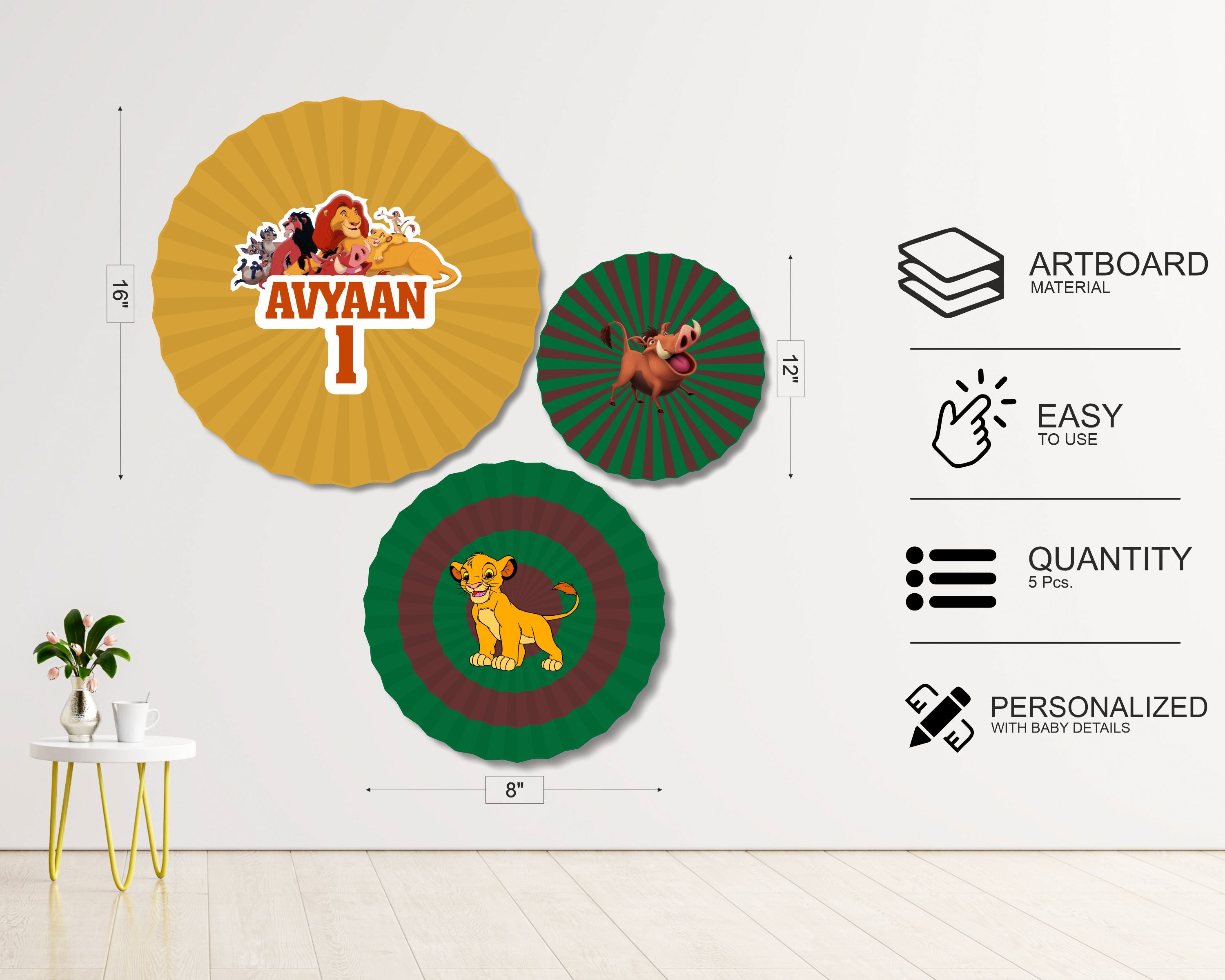 Lion King Theme Paper Fan