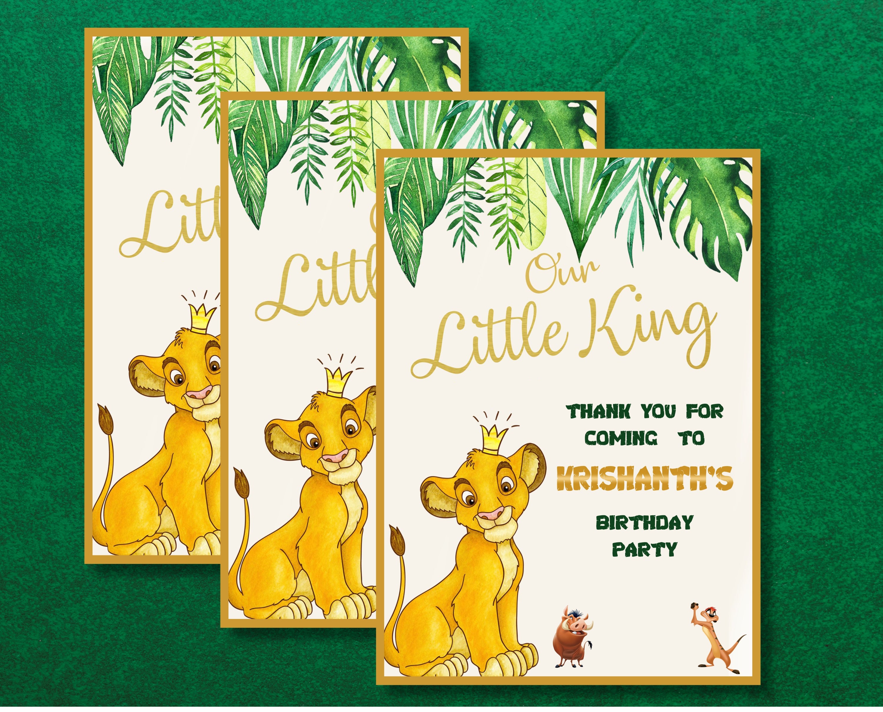 Lion King Theme Thank You Card