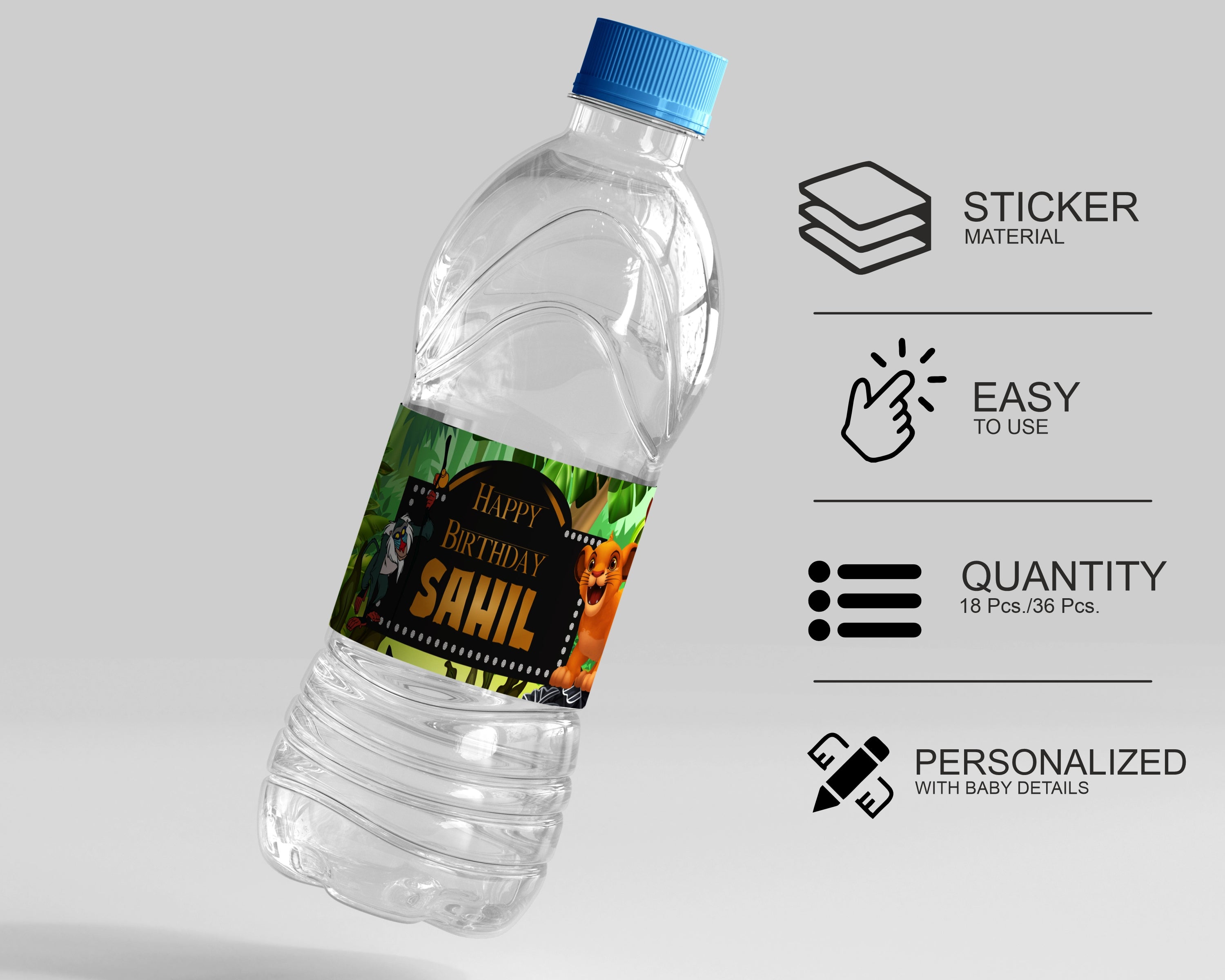 PSI Lion King Theme Water Bottle Sticker