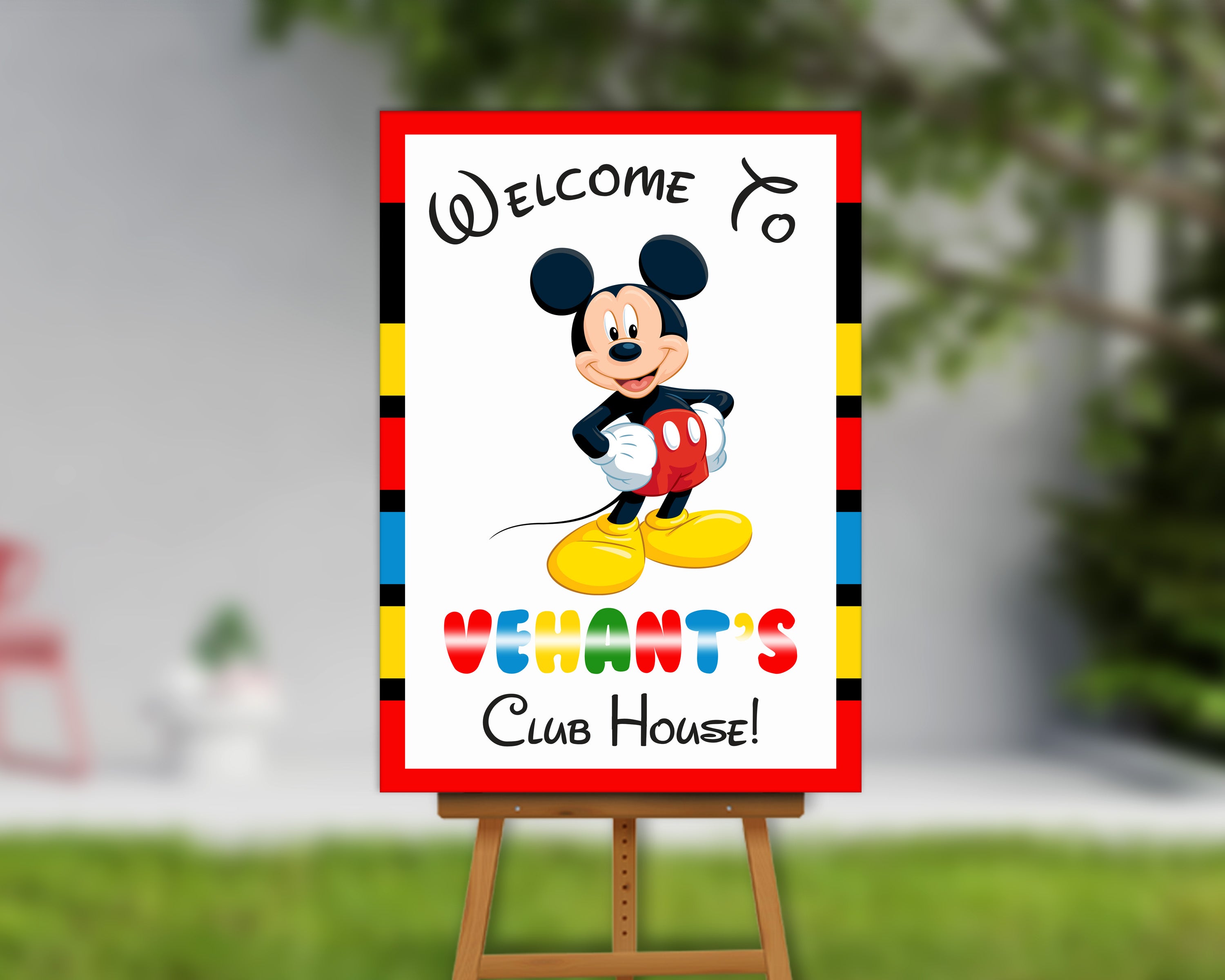 PSI Mickey Mouse Customized Welcome Board