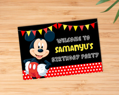 PSI Mickey Mouse Customized with Baby details Welcome Board