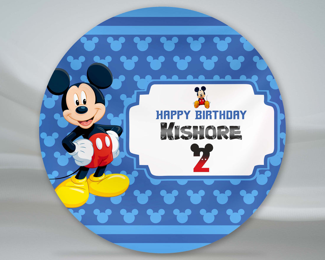 Mickey Mouse Personalized Round Backdrop