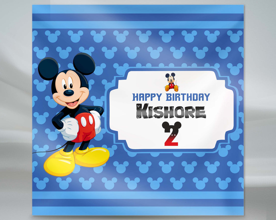 Mickey Mouse Personalized Square Backdrop