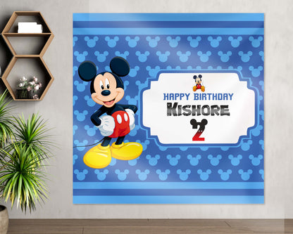 PSI Mickey Mouse  Personalized Square Backdrop