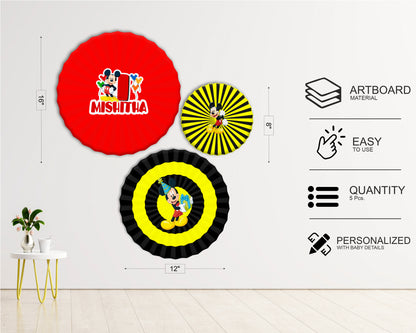 Mickey Mouse Theme Paper Fan