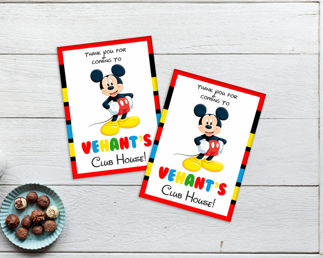 PSI Mickey Mouse Theme Thank You Card