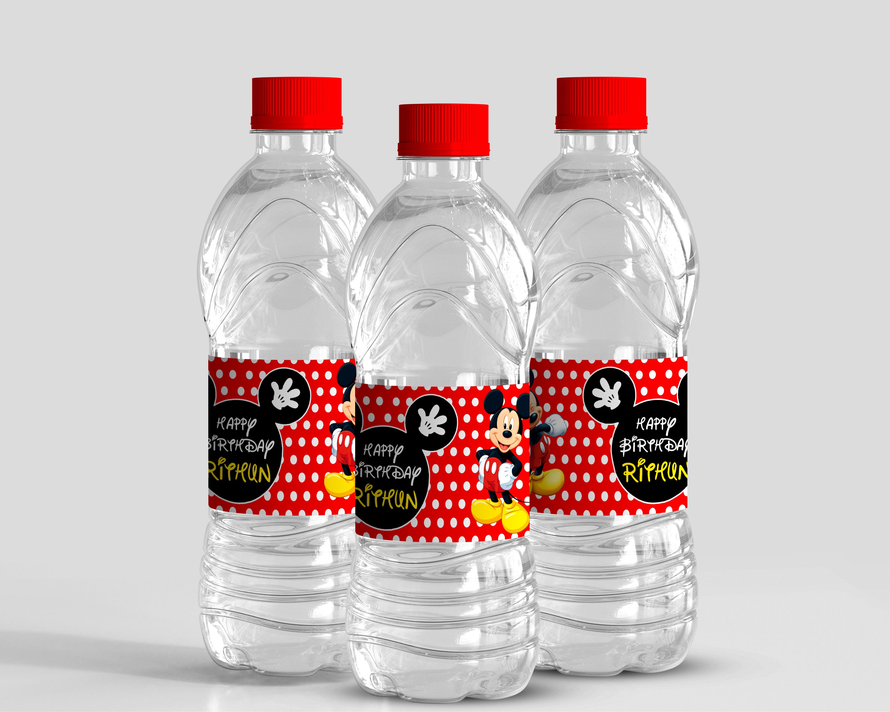 Mickey Mouse Theme Water Bottle Sticker