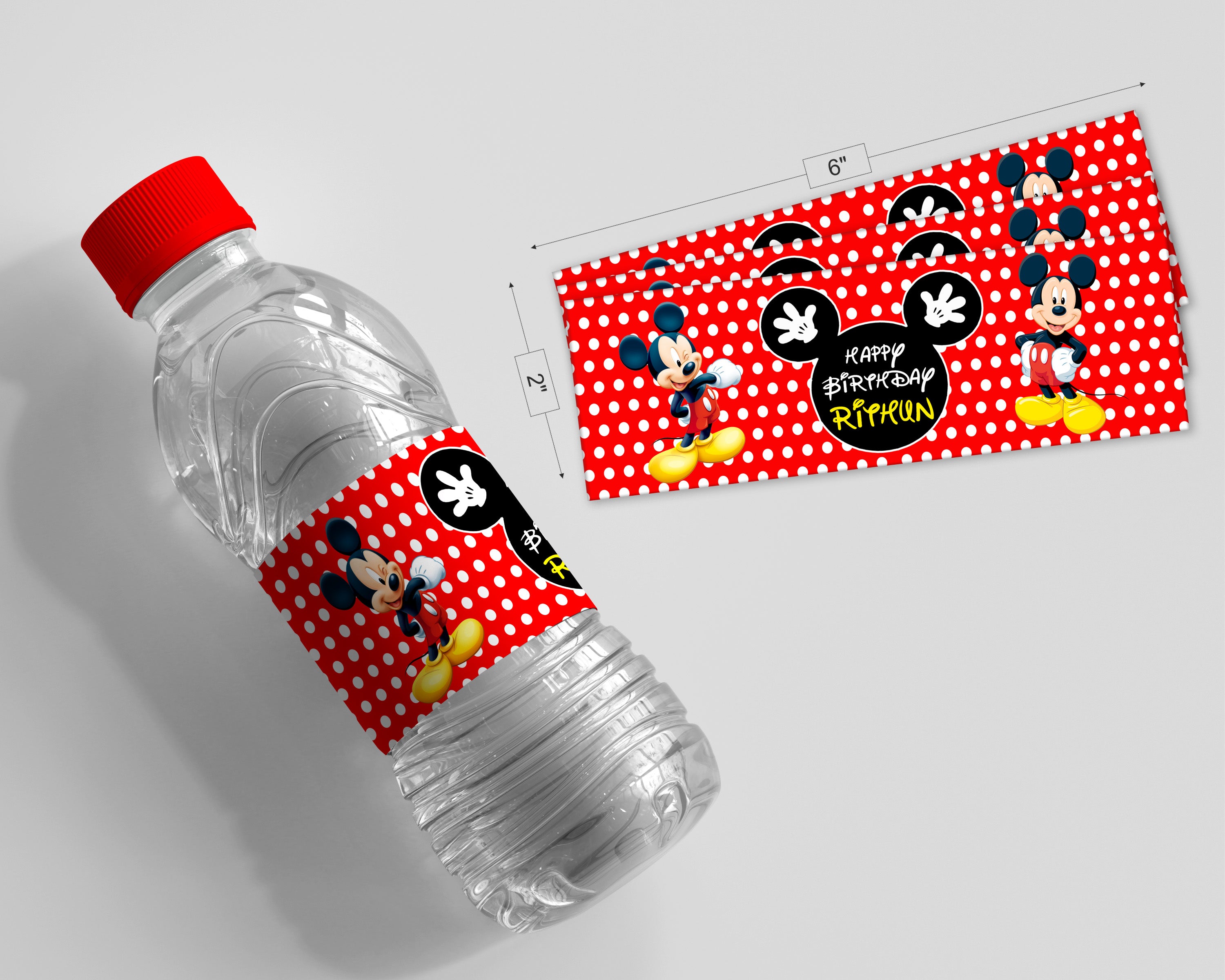 Mickey Mouse Theme Water Bottle Sticker