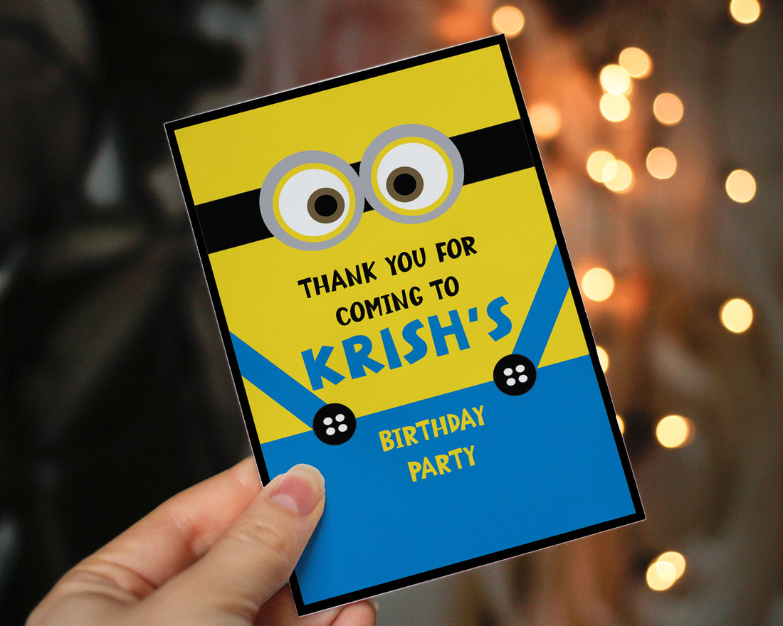 Minions Theme Thank You Card
