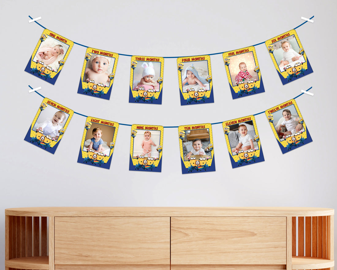 Minion Theme 12 Months Photo Banner