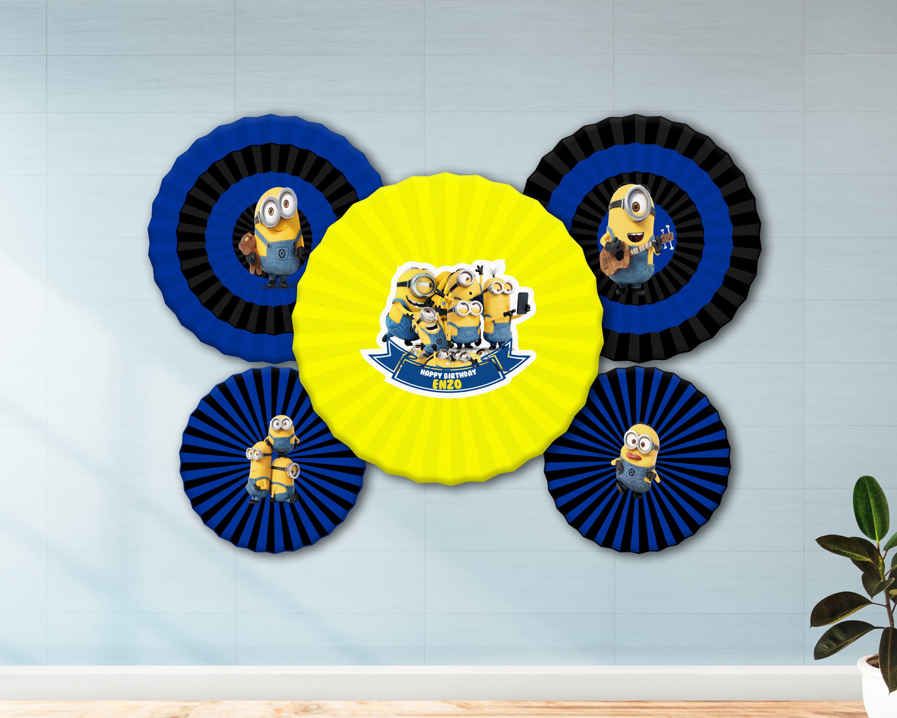 Minion Theme Paper Fan