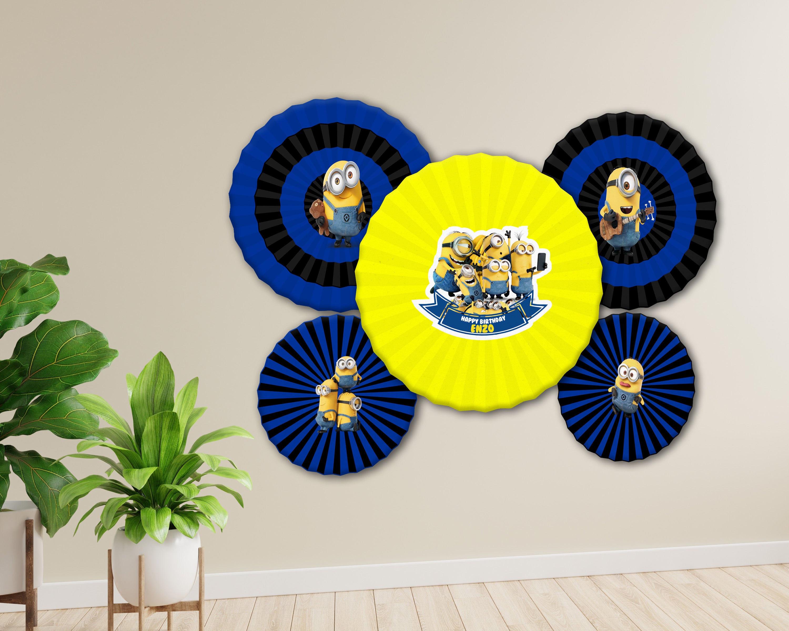 Minion Theme Paper Fan
