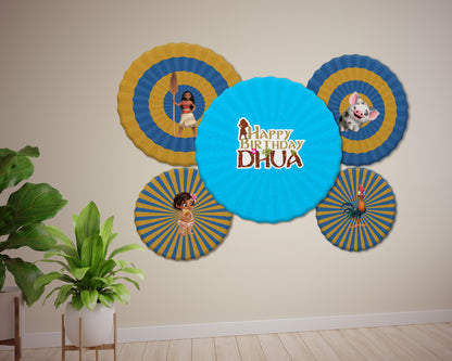 Moana Theme Paper Fan