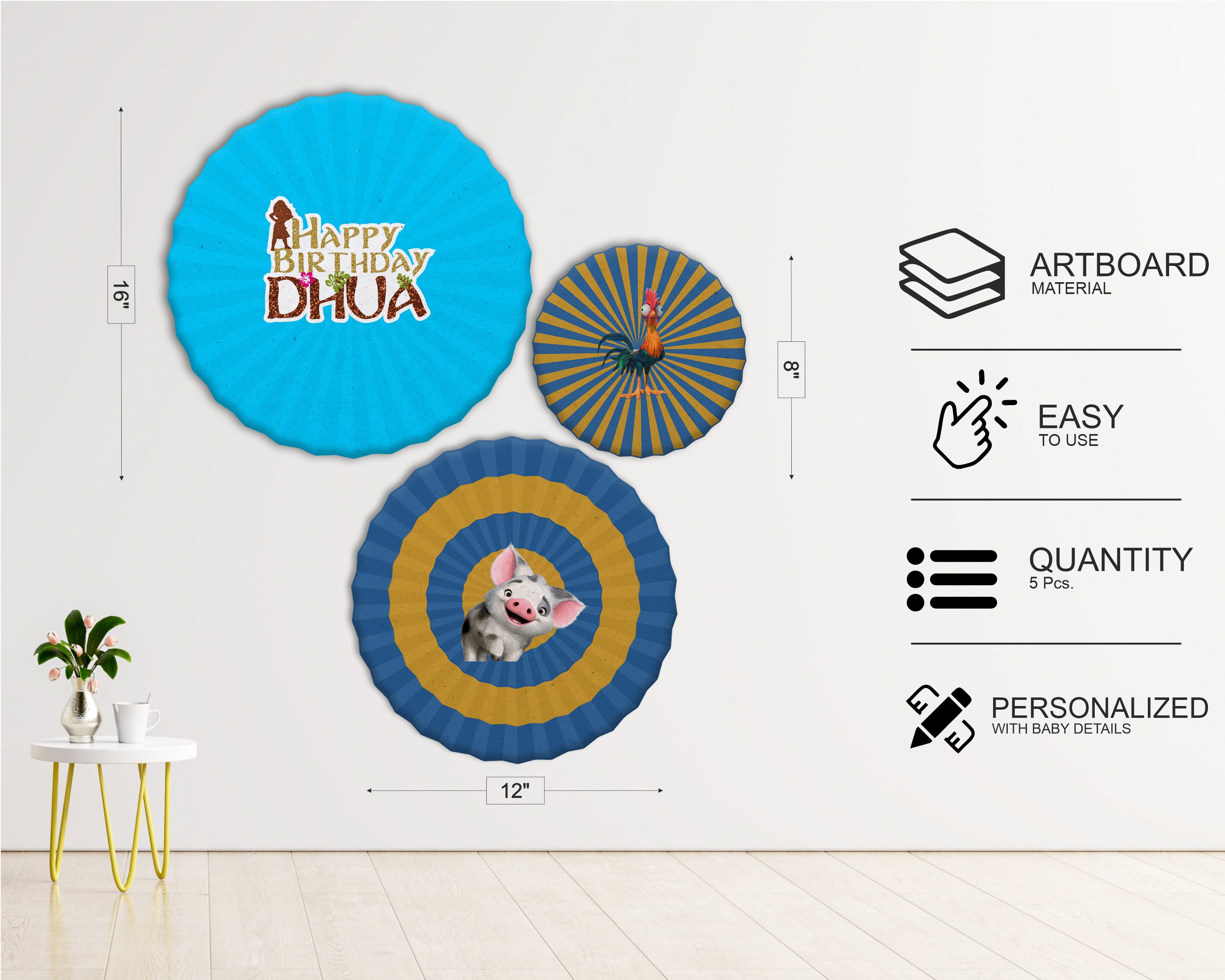 Moana Theme Paper Fan