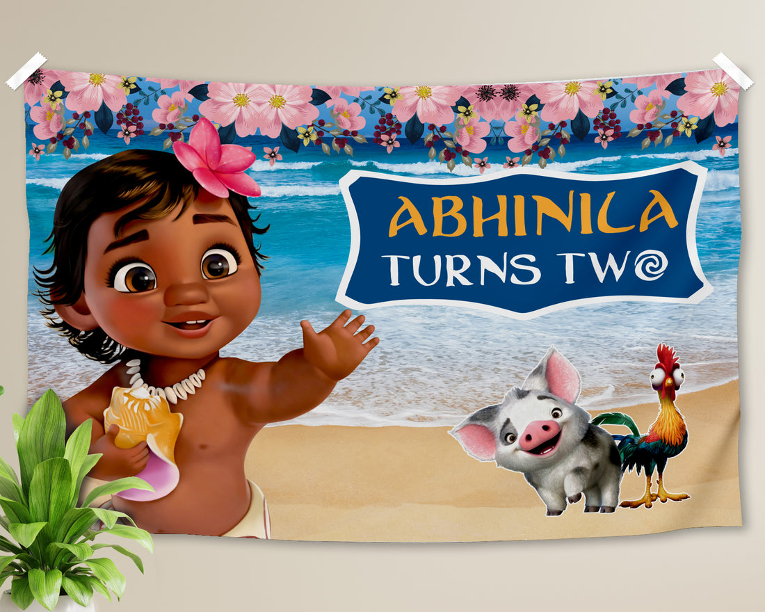 Moana Theme Personalized Backdrop
