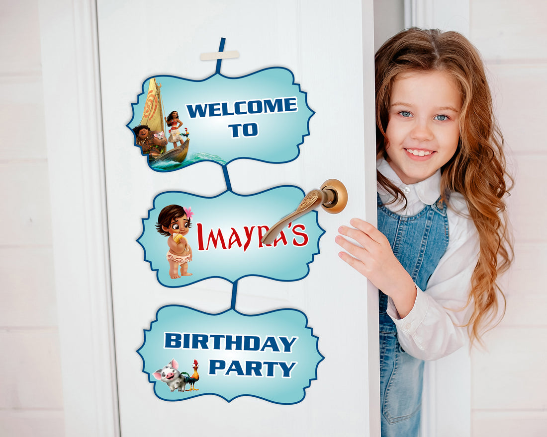 Moana Theme Personalized Door Poster