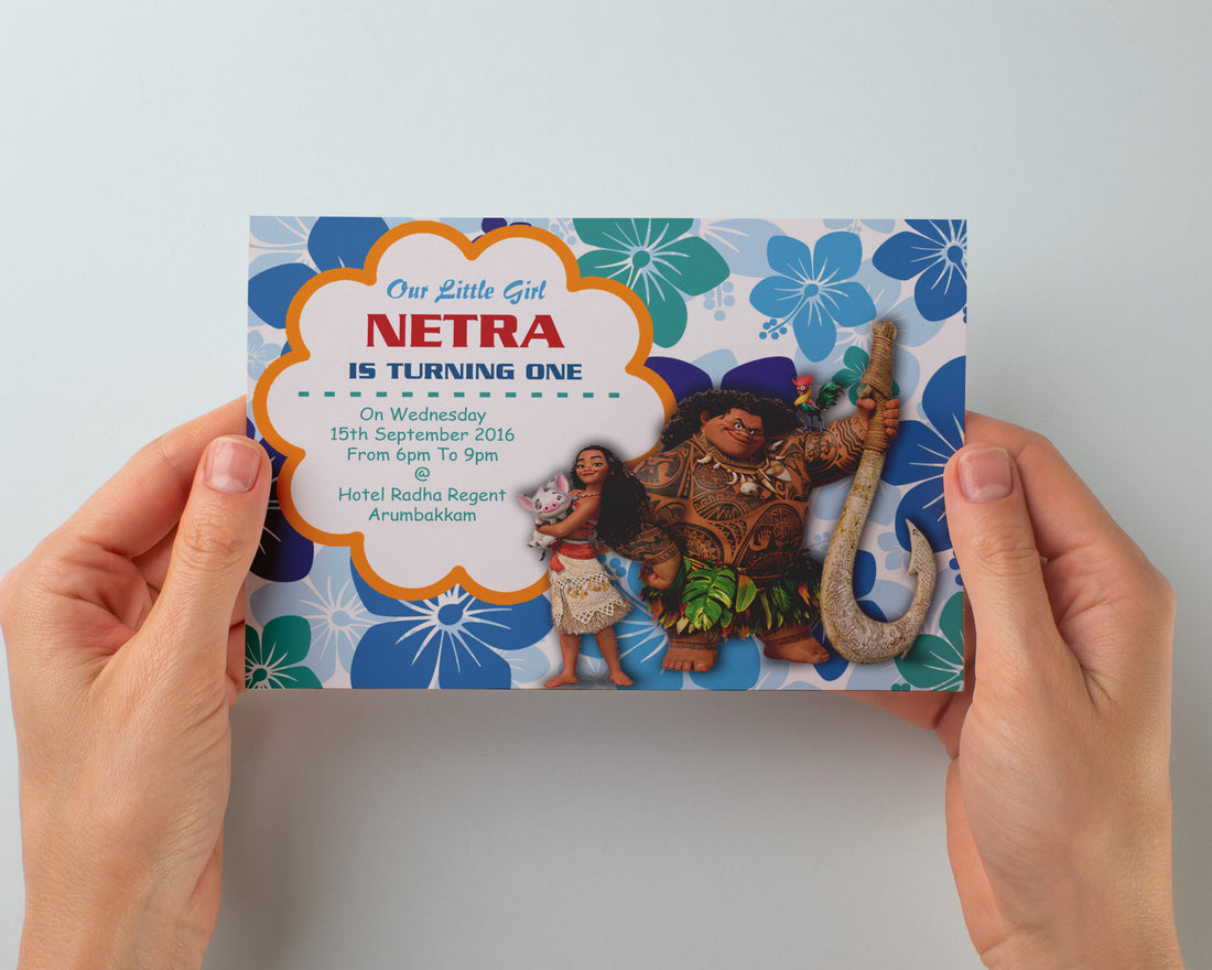 Moana Theme Personalized Invite