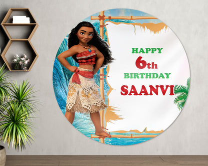 Moana Theme Round Backdrop