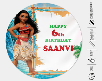 Moana Theme Round Backdrop