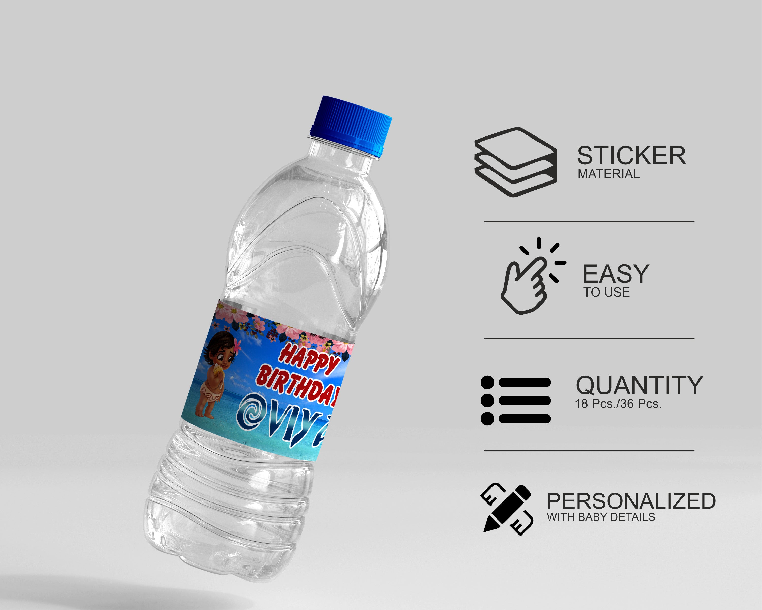 PSI Moana Theme Water Bottle Sticker