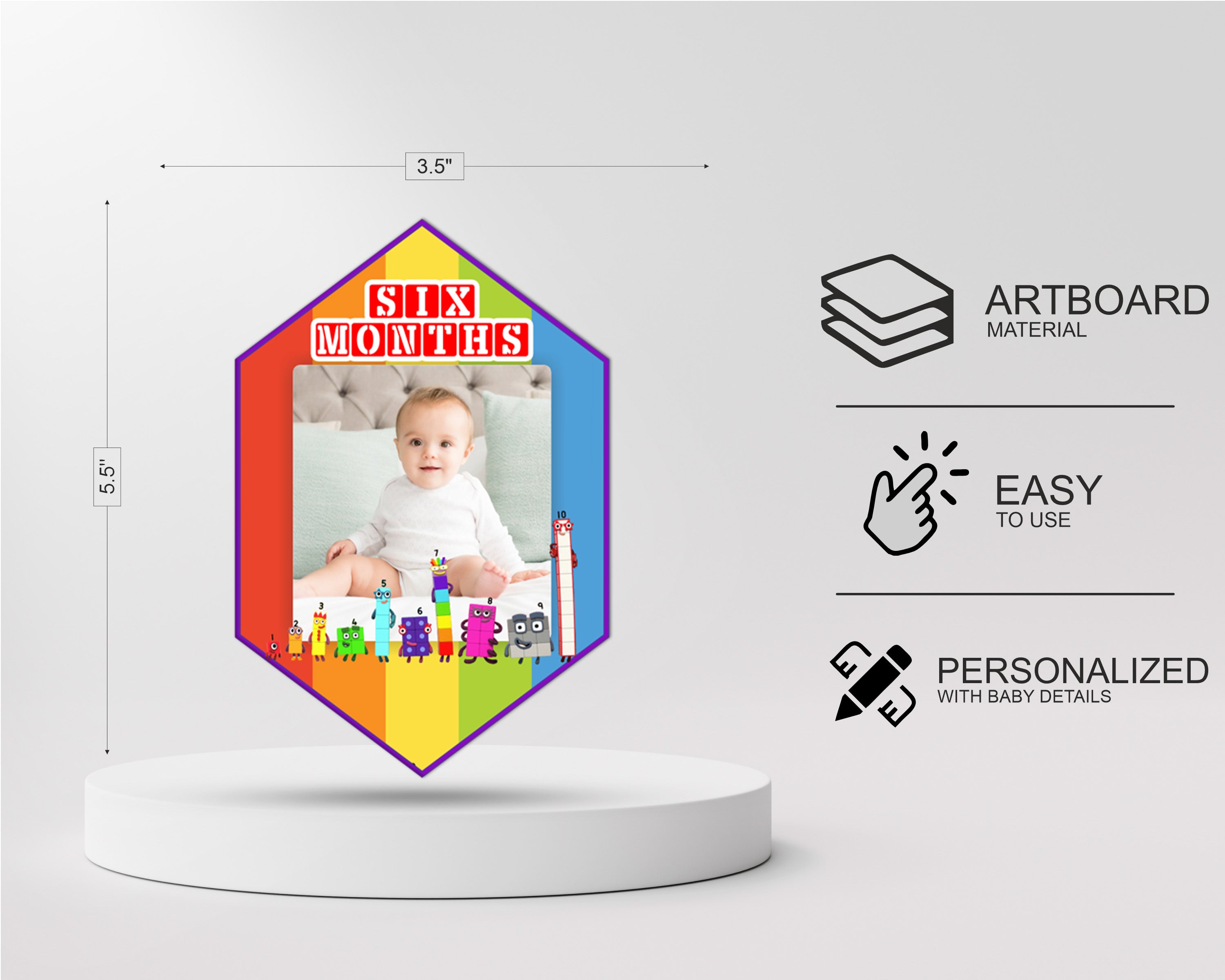 Number Blocks Theme 12 Months Photo Banner