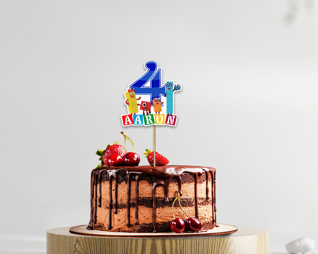 Number Blocks Theme Cake Topper
