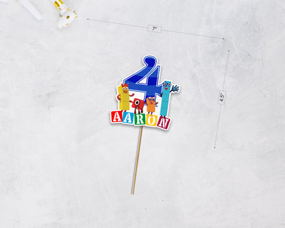 Number Blocks Theme Cake Topper
