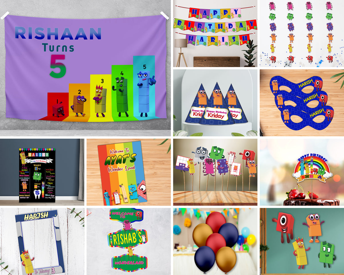 Number Blocks Theme Classic Combo Kit | Kids birthday party – Party ...